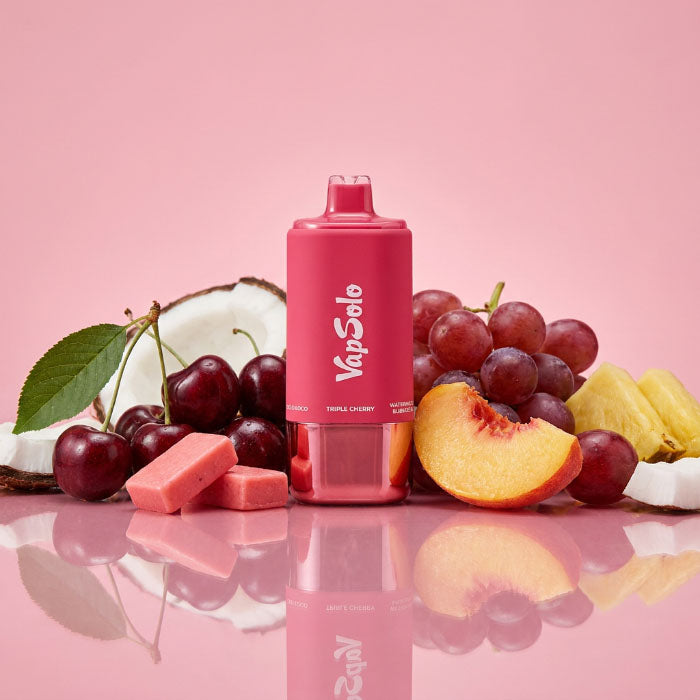 VapSolo 180K 6in1 Sixer – Triple Cherry & Watermelon Bubblegum & Juicy Peach Ice & Grapefruit Refresher & Love 66 & Coco Loco 5%