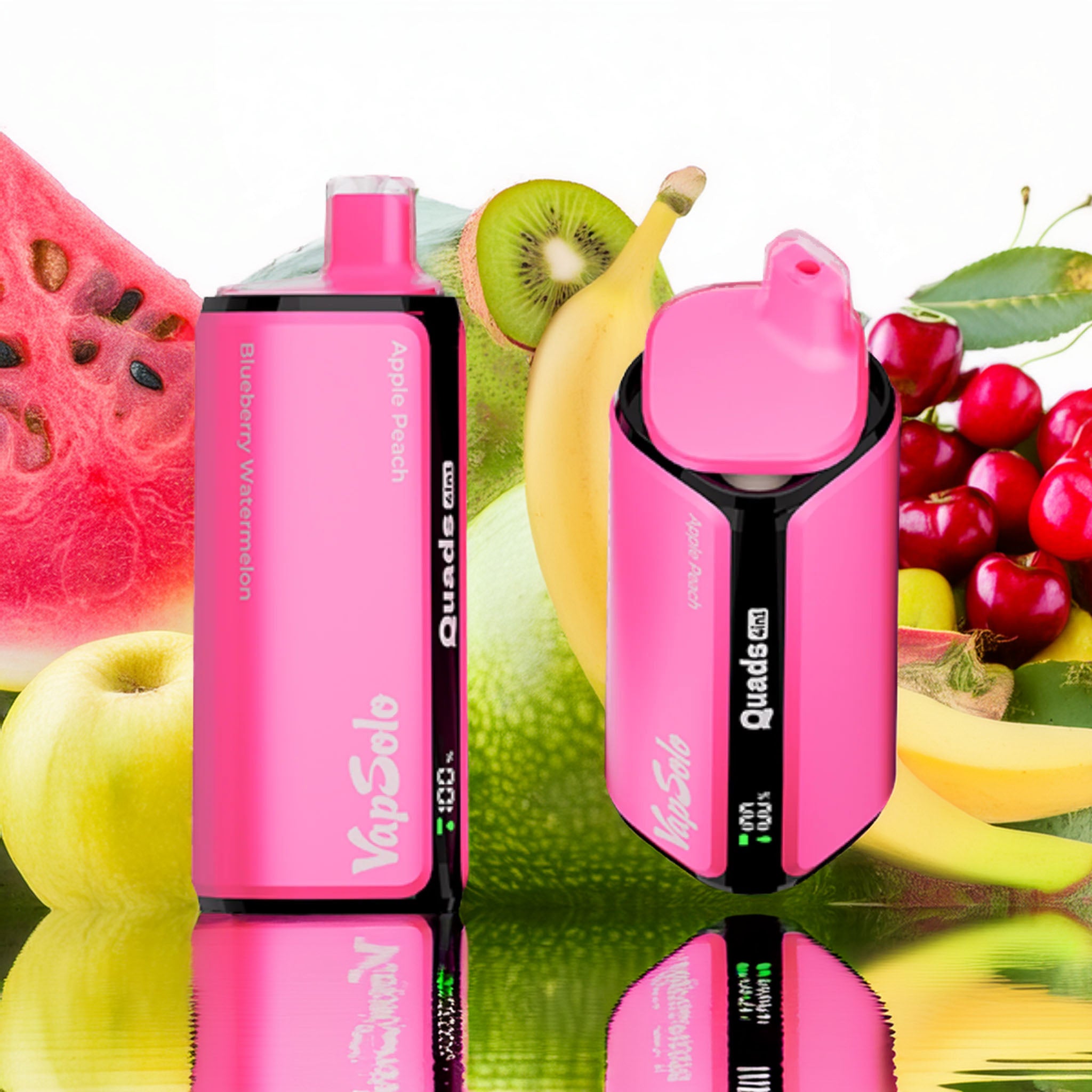 VapSolo Quads 80000 – Apple Peach & Blueberry Watermelon & Dragon Fruit Banana Cherry & Solo#1 5%