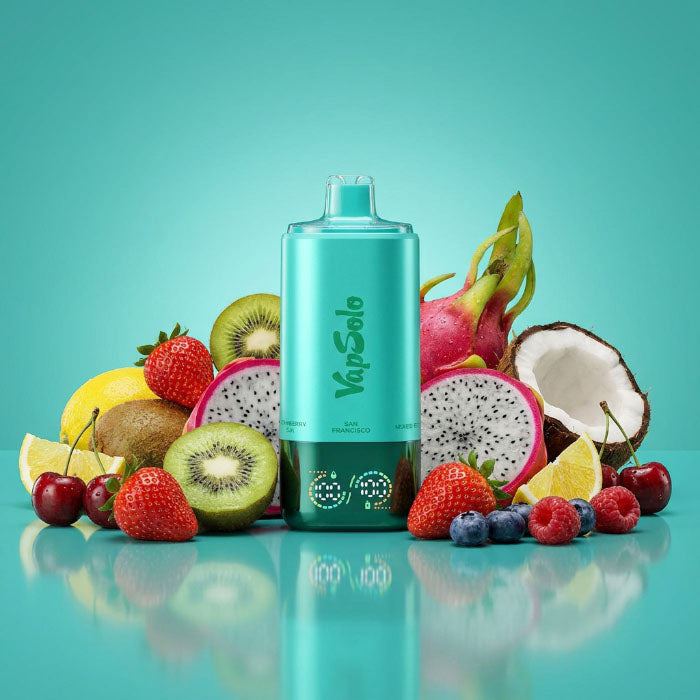 VapSolo 180K 6in1 Sixer – San Francisco & Mixed Berry & Coco Loco & Cherry Lemon & Black Ice Dragonfruit & Strawberry Kiwi 5%